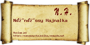 Nánássy Hajnalka névjegykártya