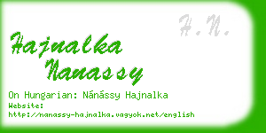 hajnalka nanassy business card